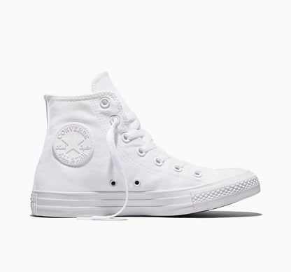 Converse all white high tops