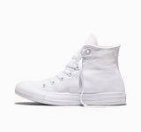 Converse all white high tops