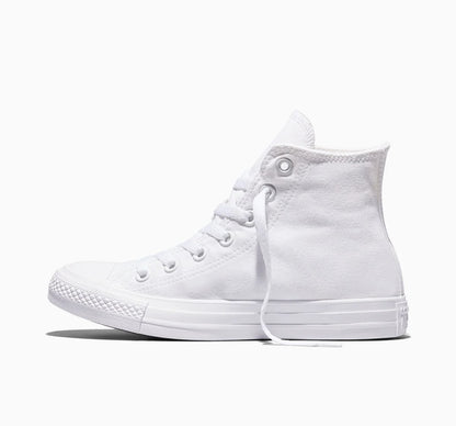 Converse all white high tops